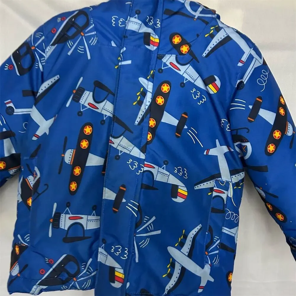 The Children's Place 3-in-1 Toddler Jacket 2T Blue Airplane Print